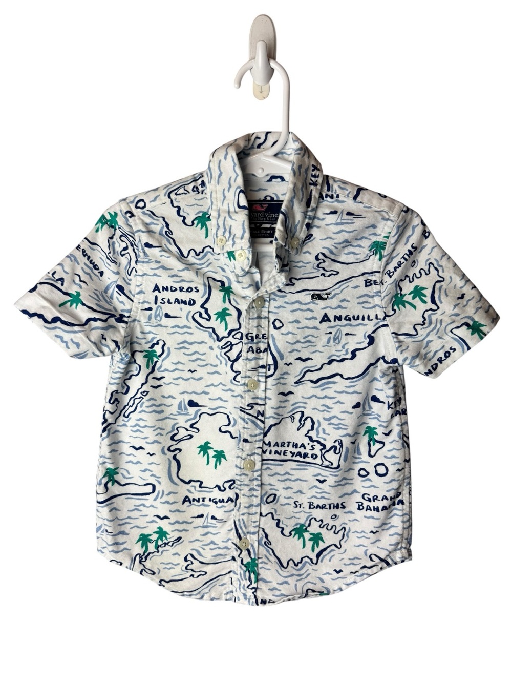 Vineyard Vines Boys' Island Map Oxford Shirt 2T